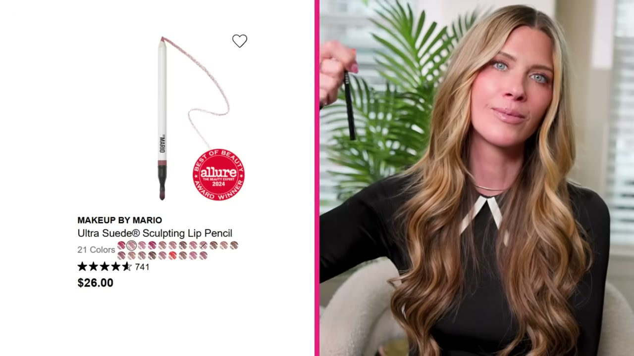 @pennsmithskincare reviewing MAKEUP BY MARIO Ultra Suede® Sculpting Lip Pencil at 34:03 in a YouTube Shorts video