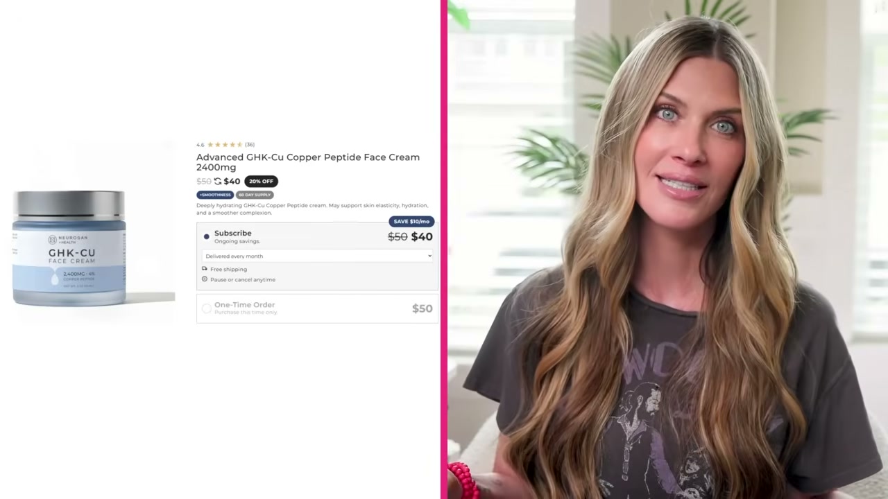 @pennsmithskincare reviewing Neurogen Health GHK-CU Copper Peptide Face Cream at 18:59 in a YouTube Shorts video