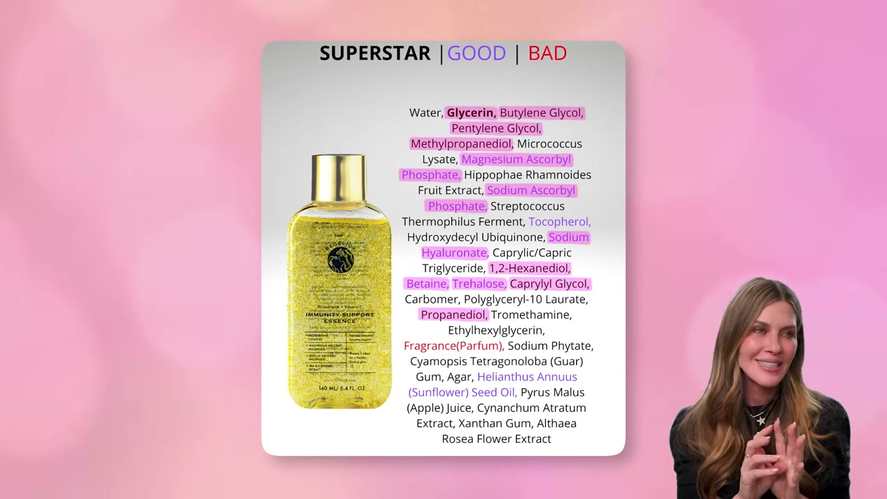@pennsmithskincare reviewing Regelica Immunity Support Essence at 35:00 in a YouTube Shorts video