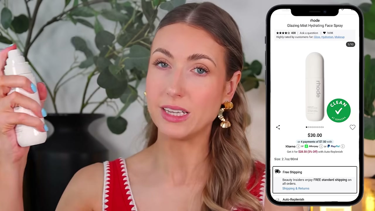 @rachhloves reviewing Rhode Glazing Milk at 05:36 in a YouTube Shorts video