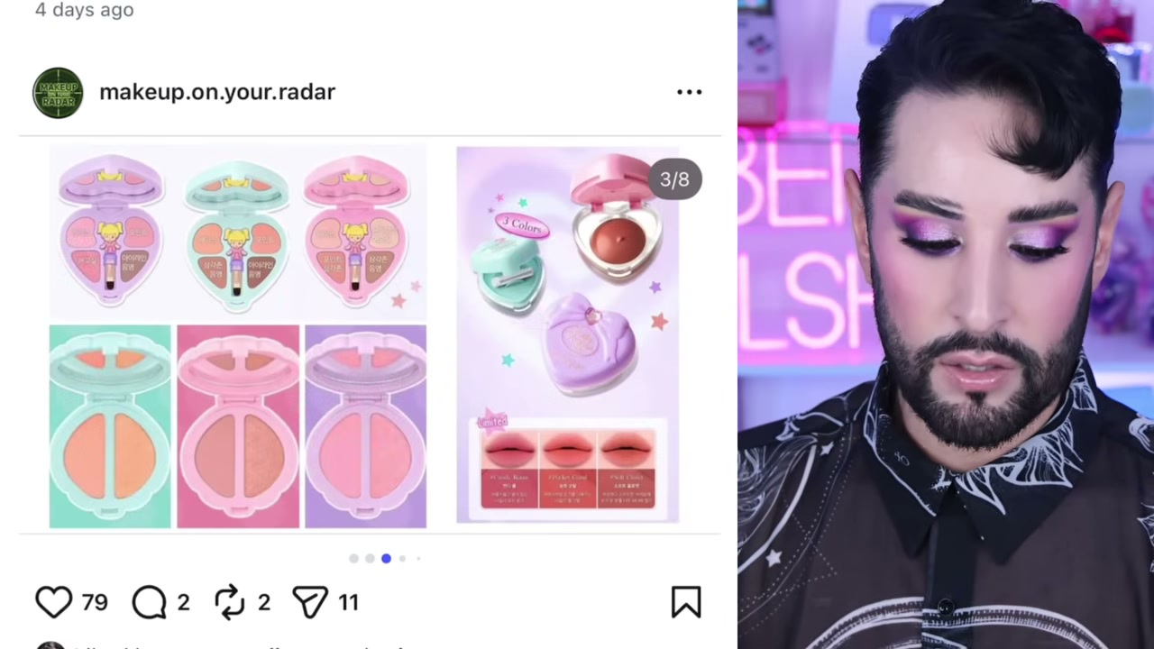 @robertwelsh reviewing Dassique Polly Pocket Blush Palette at 12:29 in a YouTube Shorts video
