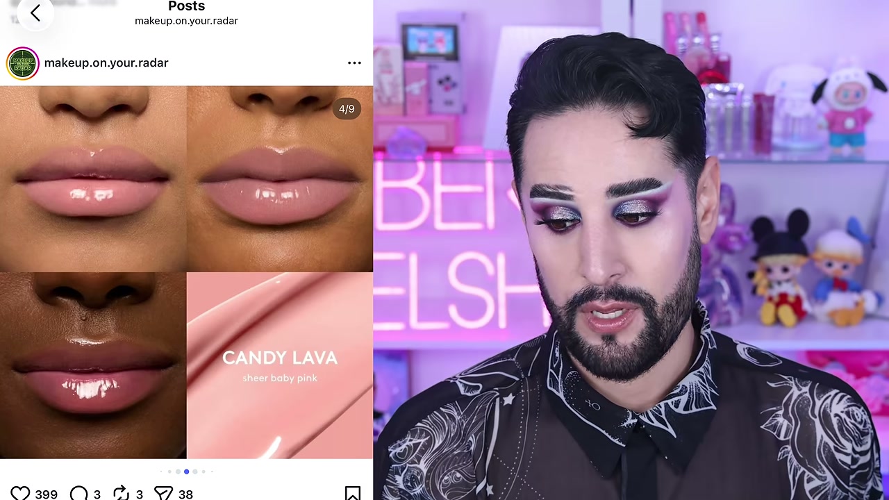 @robertwelsh reviewing Fenty Beauty Gloss Balm Heat Universal Lip Luminizer Plumper at 10:34 in a YouTube Shorts video
