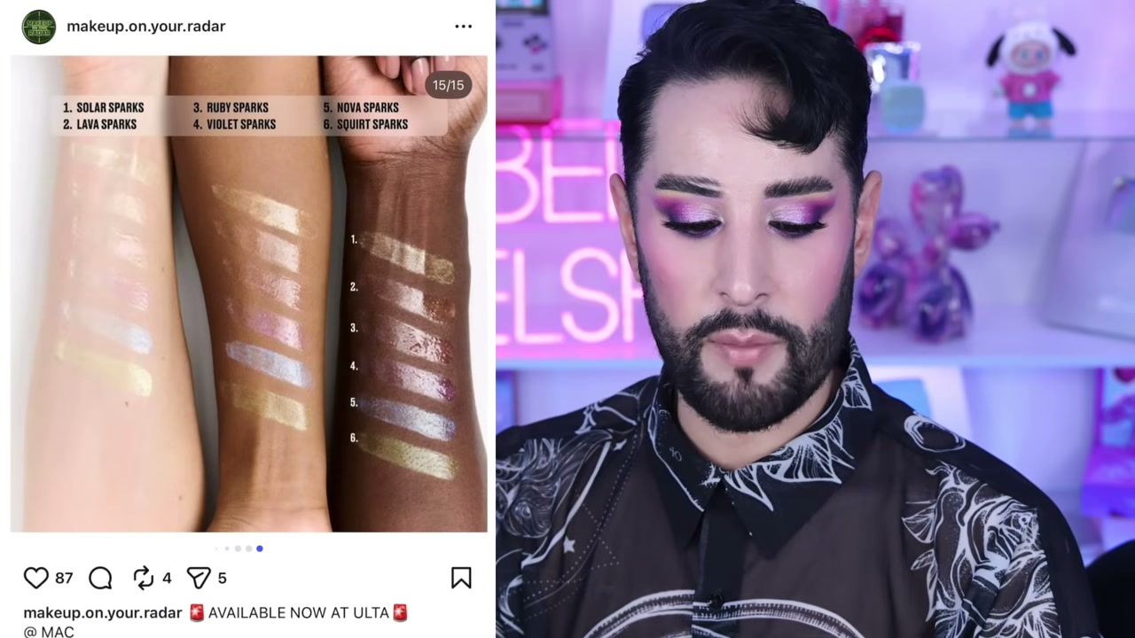 @robertwelsh reviewing MAC Cosmetics Squirt Shimmer Plumping Lip Gloss Stick at 14:10 in a YouTube Shorts video