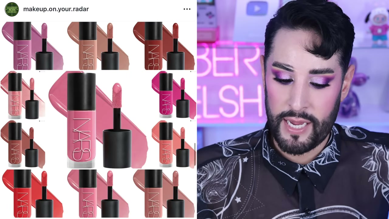 @robertwelsh reviewing NARS Insatiable Longwear Liquid Blush at 10:19 in a YouTube Shorts video
