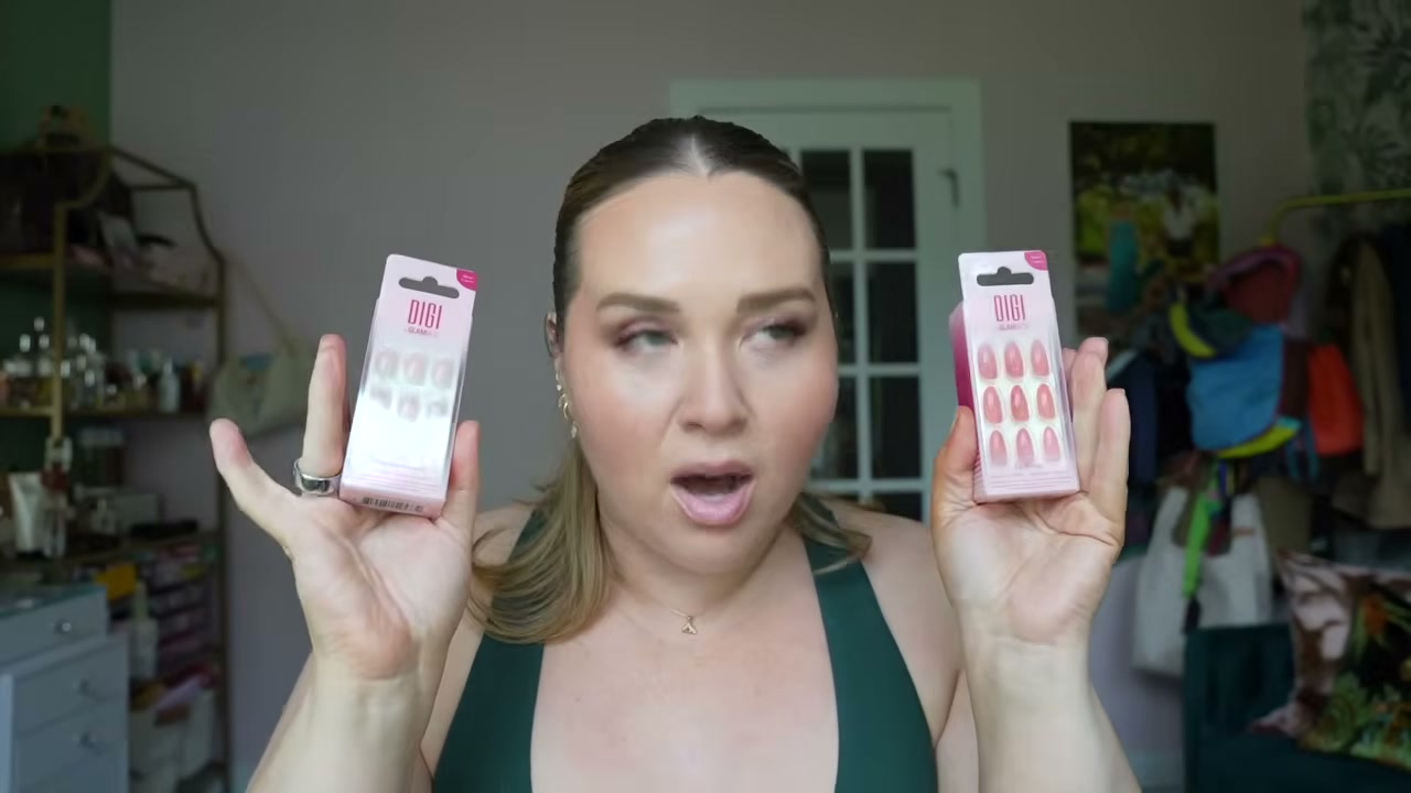 @sarahhhrae reviewing DIGI by Glamnetic Press on Nails at 20:30 in a YouTube Shorts video