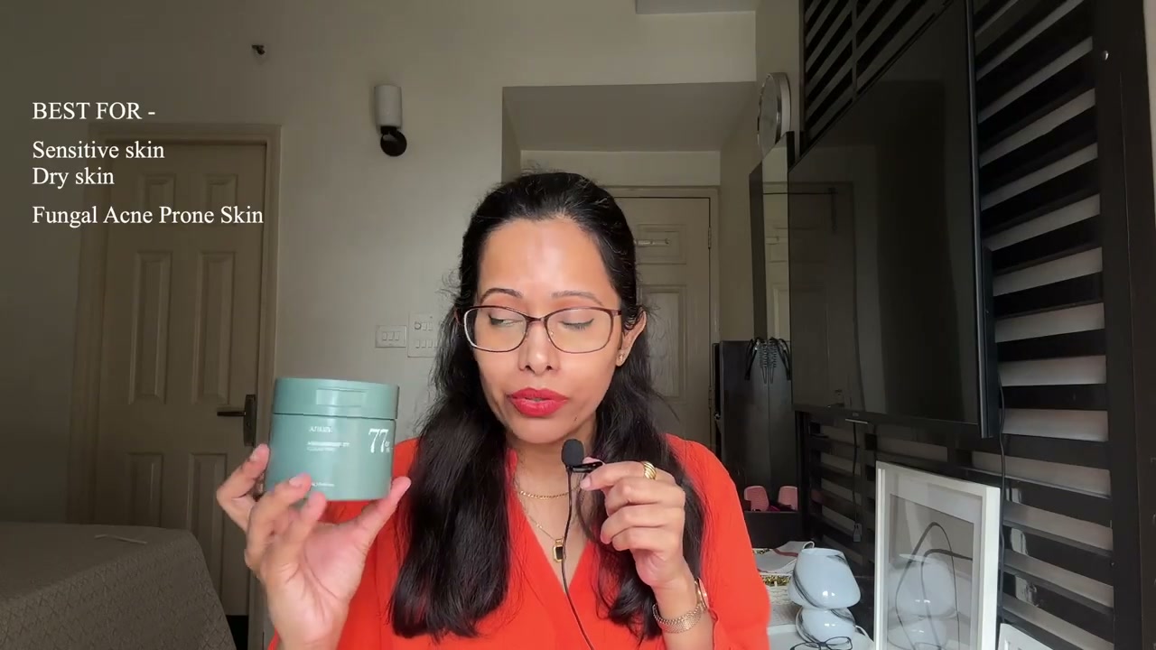 @shelleynayak reviewing Anua Heartleaf 77 Clear Pad at 00:42 in a YouTube Shorts video