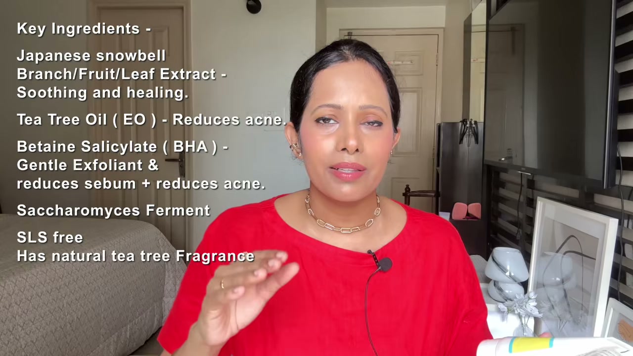 @shelleynayak reviewing COSRX Low pH Good Morning Gel Cleanser at 08:59 in a YouTube Shorts video