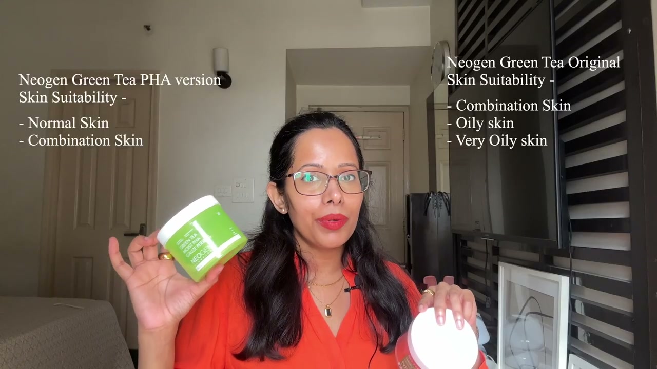 @shelleynayak reviewing Neogen Calming Cica Tree Pad at 07:02 in a YouTube Shorts video