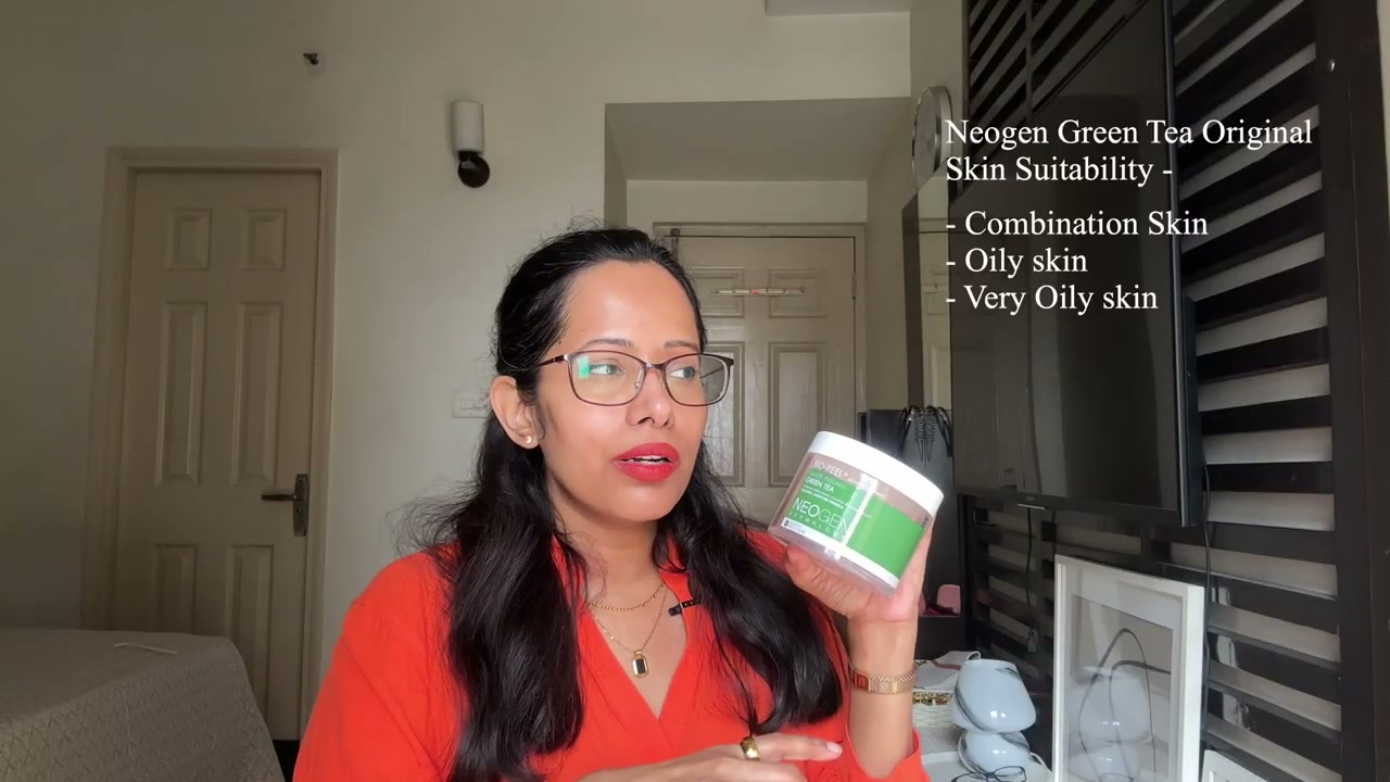 @shelleynayak reviewing Neogen Green Tea Gauze Peeling Pad Original at 06:53 in a YouTube Shorts video