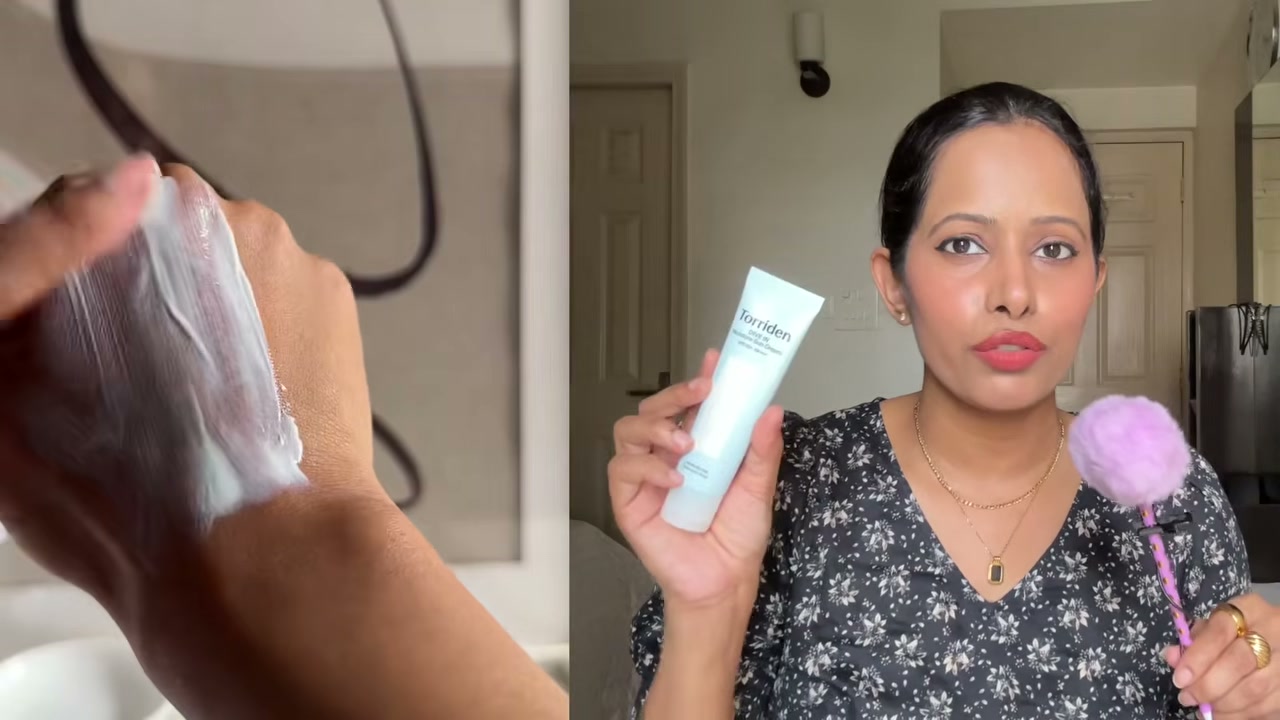 @shelleynayak reviewing Torriden DIVE-IN Watery Moisture Sun Cream at 06:49 in a YouTube Shorts video