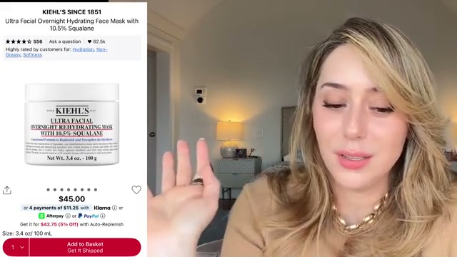 Ultra Facial Overnight Hydrating Face Mask with 10.5% Squalane