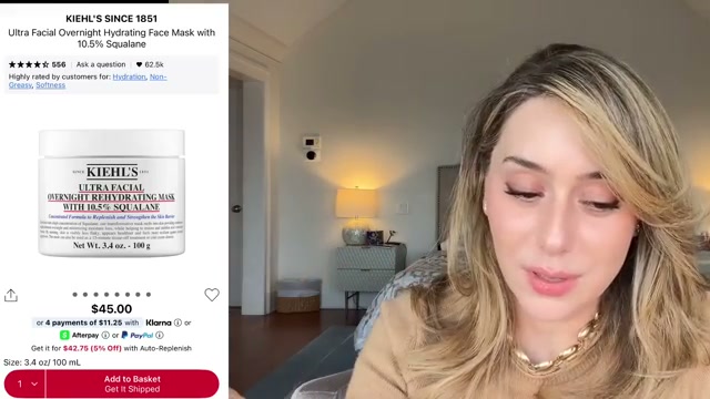 Ultra Facial Overnight Hydrating Face Mask with 10.5% Squalane
