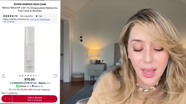 @shereeneidriss reviewing Shani Darden Retinol Reform at 08:26 in a YouTube Shorts video
