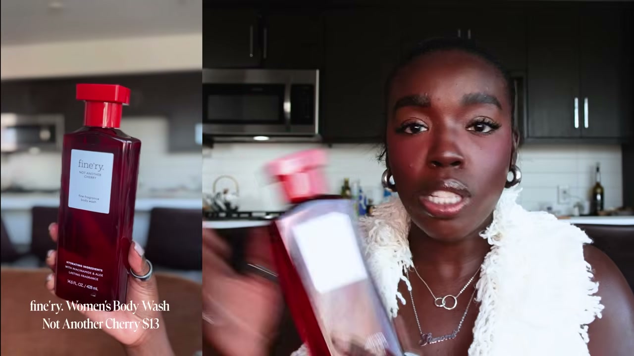 @simonenicole reviewing Fine'ry. Women's Body Wash - Not Another Cherry at 02:32 in a YouTube Shorts video
