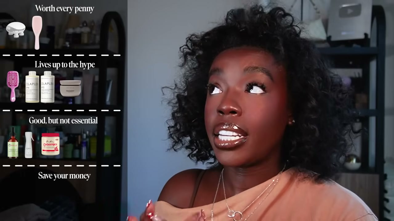 @simonenicole reviewing Queen Helene Cholesterol Deep Conditioner at 28:10 in a YouTube Shorts video