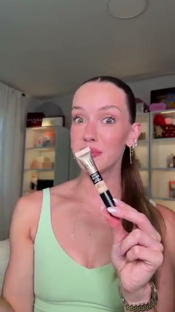 @skylerreneee reviewing e.l.f. Cosmetics Soft Glam Satin Concealer at 01:09 in a YouTube Shorts video