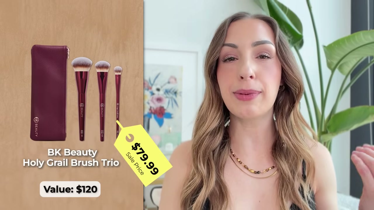 @sofiaseesbeauty reviewing BK Beauty Holy Grail Brush Trio at 27:06 in a YouTube Shorts video