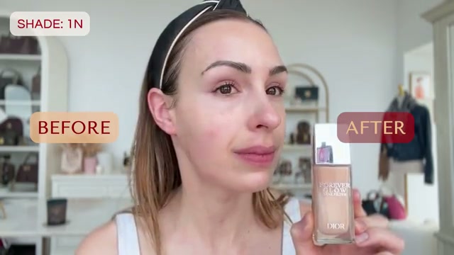 @sofiaseesbeauty reviewing Dior Forever Glow Star Filter at 04:38 in a YouTube Shorts video