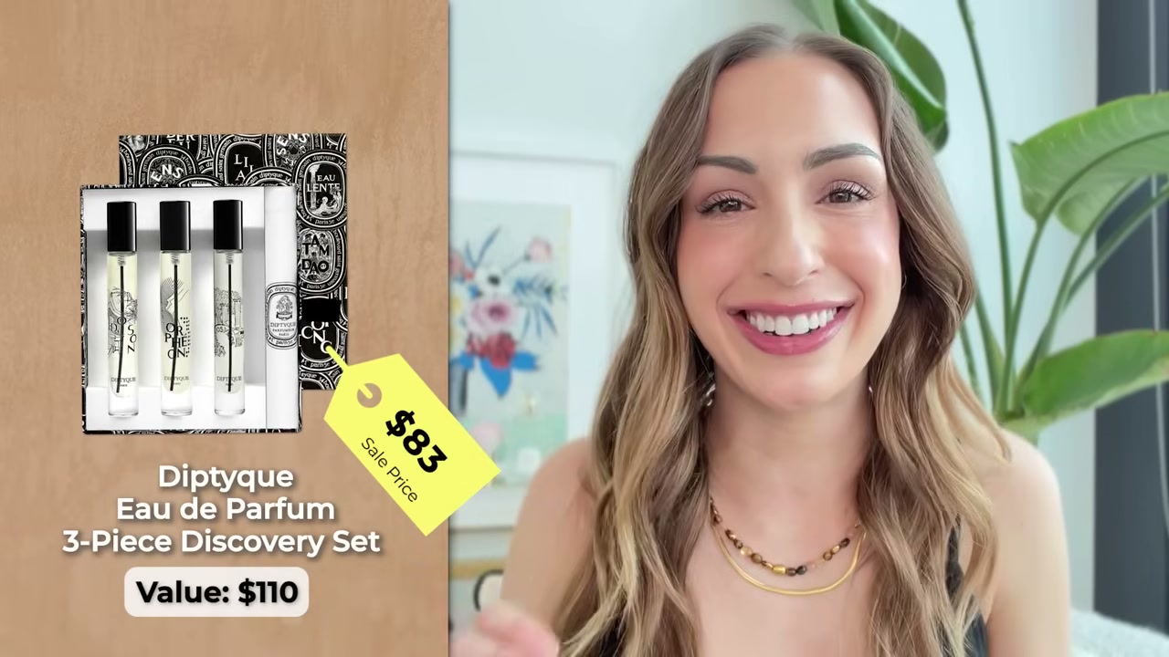 @sofiaseesbeauty reviewing Diptyque Eau De Parfum 3-Piece Discovery Set at 30:29 in a YouTube Shorts video