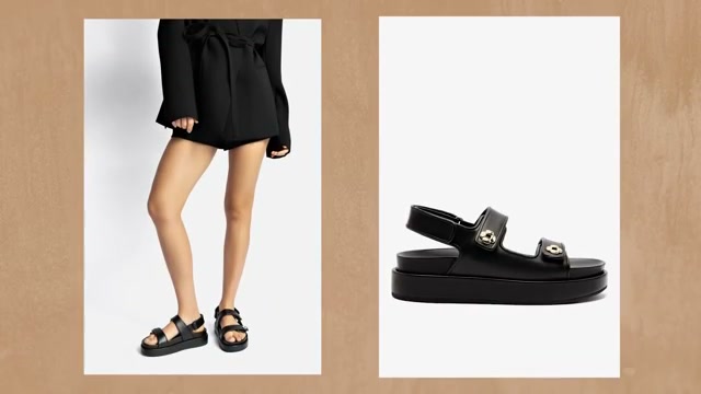 @sofiaseesbeauty reviewing Larroudé Milan Flat Sandal at 37:11 in a YouTube Shorts video