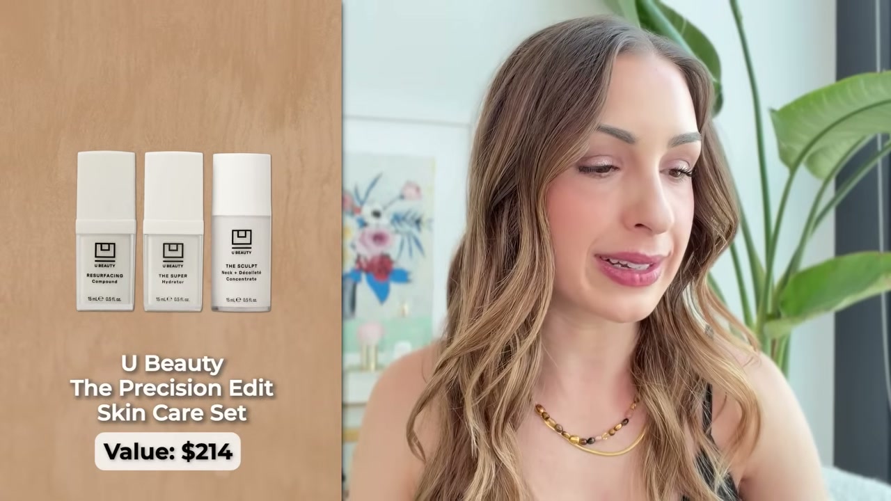 @sofiaseesbeauty reviewing U Beauty The Precision Edit Skin Care Set at 21:00 in a YouTube Shorts video