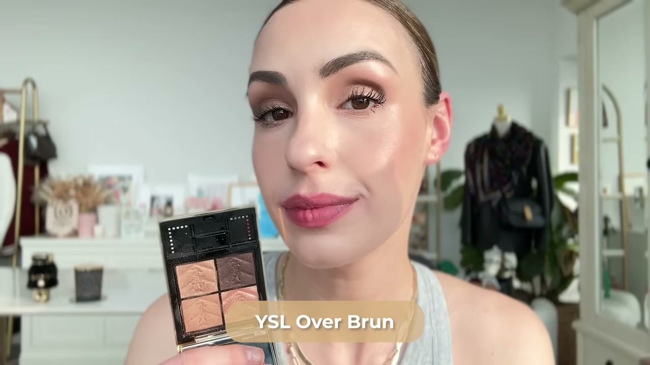 @sofiaseesbeauty reviewing YSL Beauty Brown Look 3-Piece Eye Set at 06:22 in a YouTube Shorts video