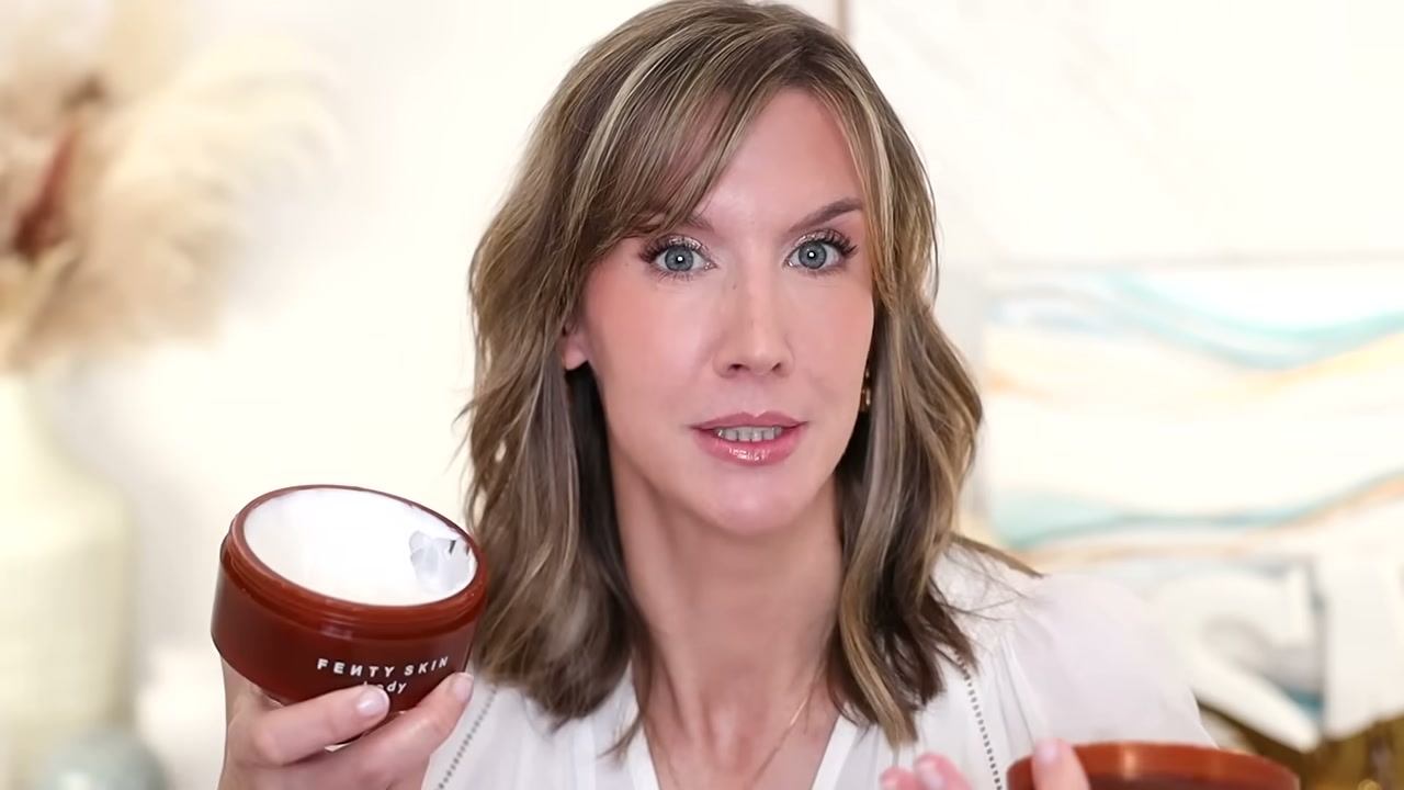 @stephaniemarie reviewing Fenty Beauty Whipped Oil Body Cream at 14:22 in a YouTube Shorts video