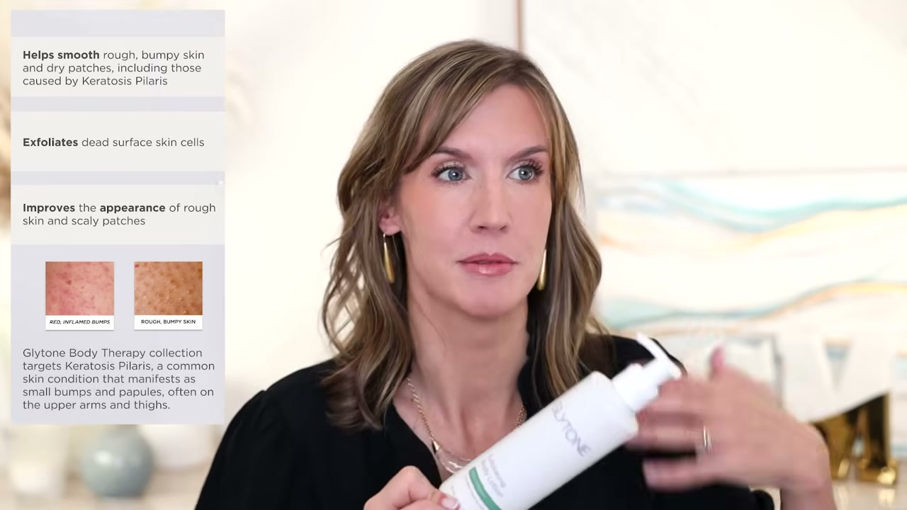 @stephaniemarie reviewing Glytone Exfoliating Body Lotion at 10:42 in a YouTube Shorts video