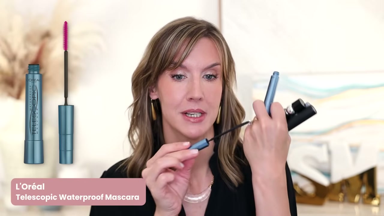 @stephaniemarie reviewing L'Oreal Paris Telescopic Waterproof Mascara at 16:33 in a YouTube Shorts video