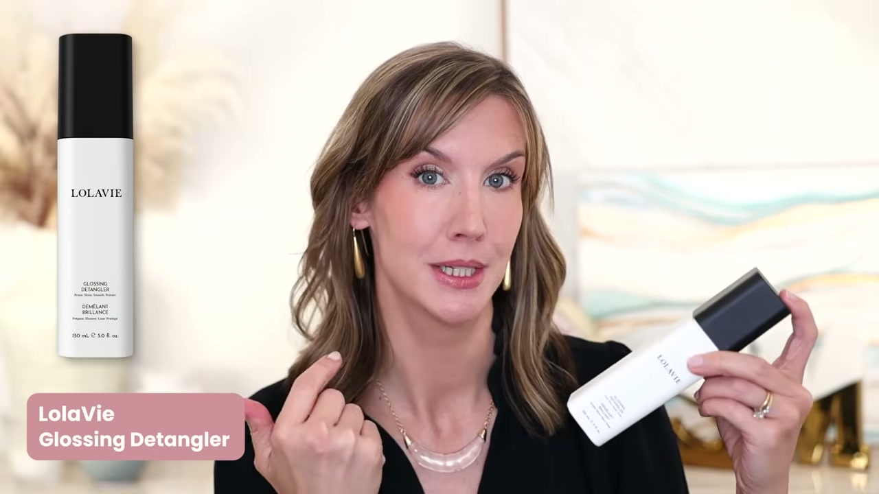 @stephaniemarie reviewing LolaVie Glossing Detangler at 11:12 in a YouTube Shorts video