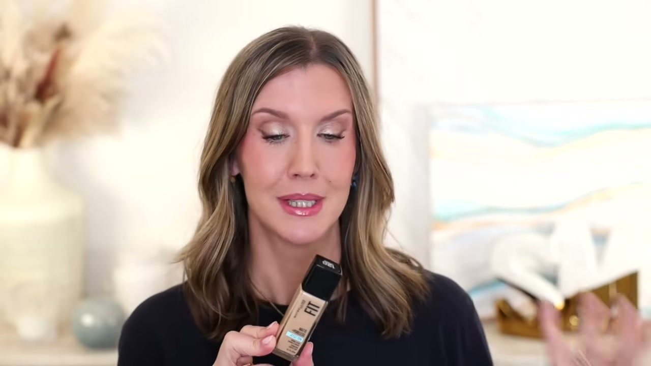 @stephaniemarie reviewing Maybelline Fit Me Matte and Poreless Foundation at 06:12 in a YouTube Shorts video