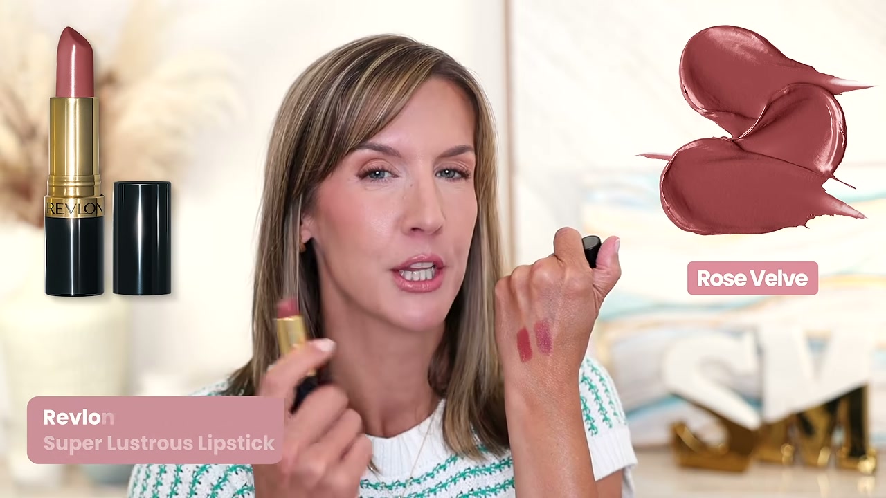 @stephaniemarie reviewing Revlon Rose Velvet Lipstick at 10:30 in a YouTube Shorts video