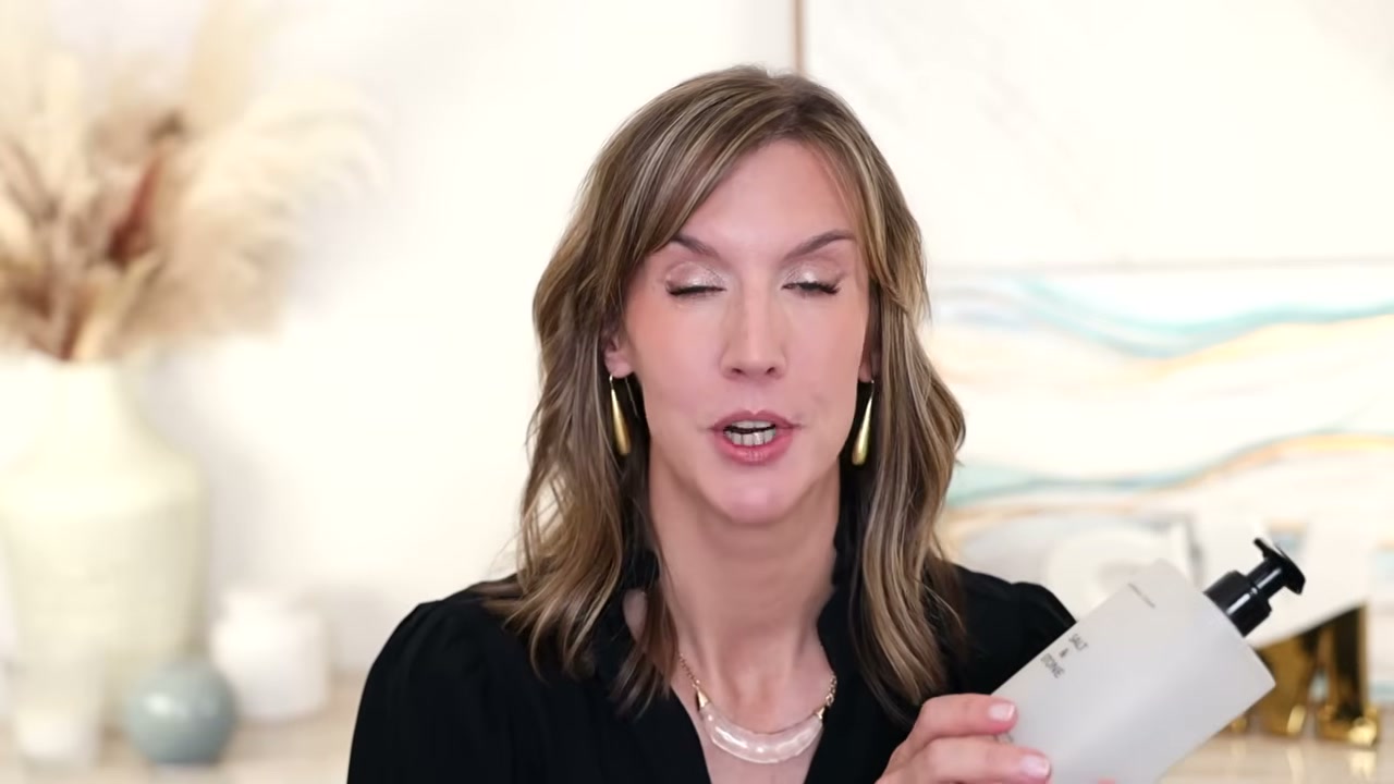 @stephaniemarie reviewing Salt & Stone Saffron & Cedar Body Wash at 13:56 in a YouTube Shorts video
