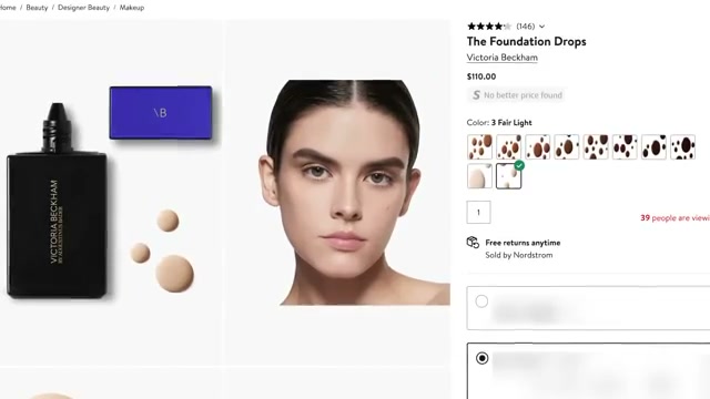 @tati reviewing Victoria Beckham Beauty The Foundation Drops at 03:02 in a YouTube Shorts video