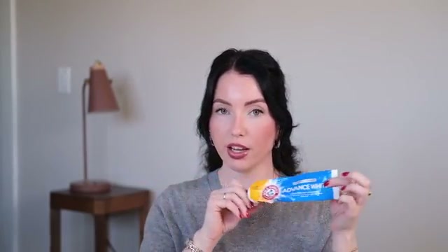 @taylorwynn reviewing Arm & Hammer Advanced White Toothpaste at 15:16 in a YouTube Shorts video