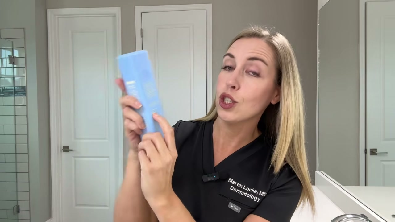 @thebudgetdermatologist reviewing BYOMA Blemish Acne Clearing Creamy Cleanser at 08:09 in a YouTube Shorts video