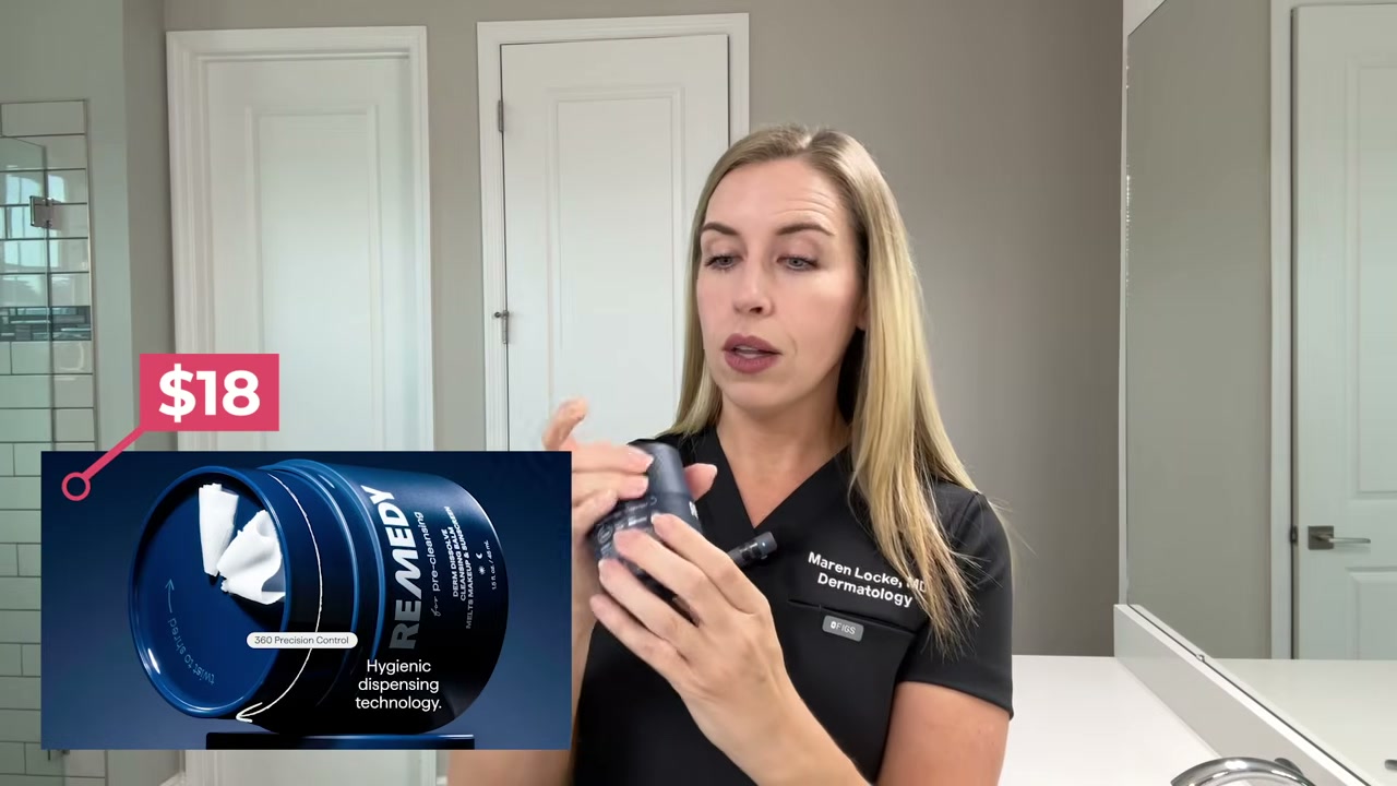 @thebudgetdermatologist reviewing Remedy Skin Dissolve Cleansing Balm at 06:33 in a YouTube Shorts video