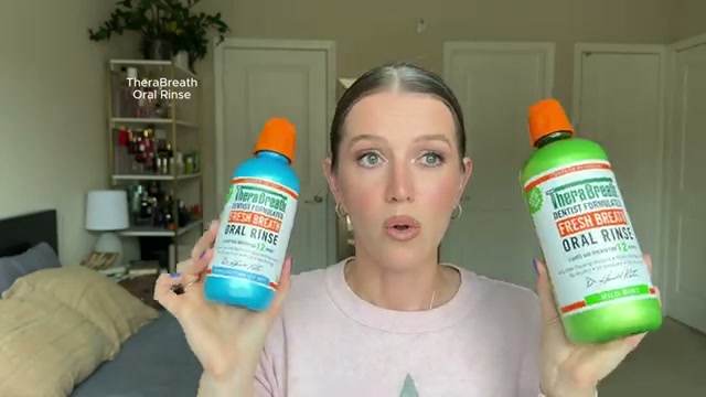 @theelenakoira reviewing Therabreath Oral Rinse at 16:32 in a YouTube Shorts video