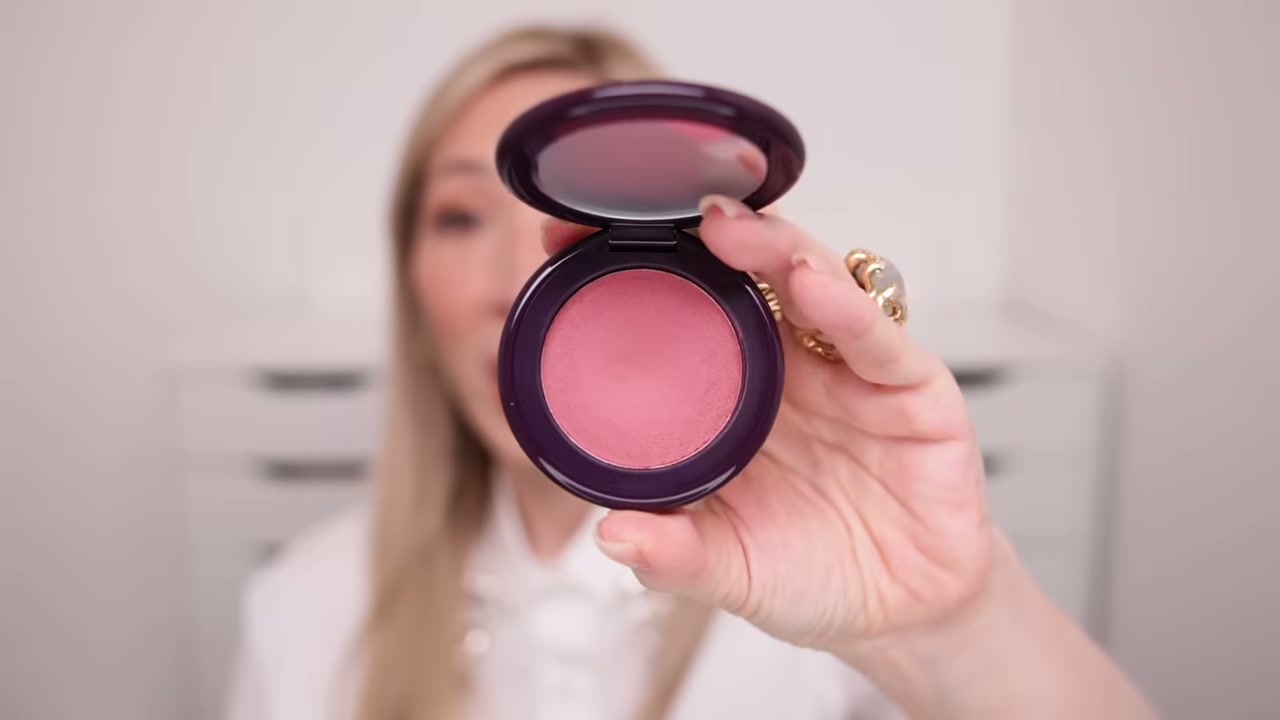 @themichelewang reviewing Sarah Creal Coming in Hot Pressed Mousse Blush at 23:49 in a YouTube Shorts video