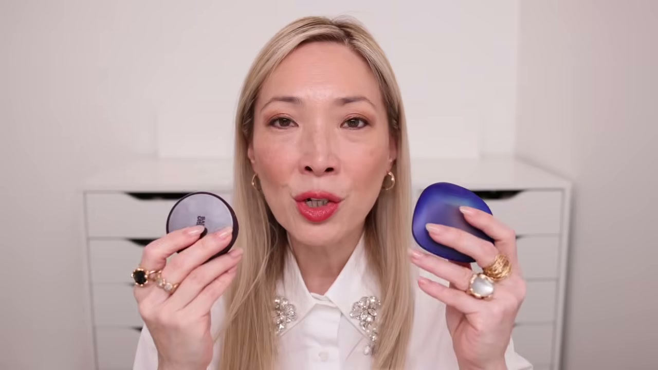 @themichelewang reviewing Sarah Creal Coming in Hot Pressed Mousse Blush at 24:45 in a YouTube Shorts video