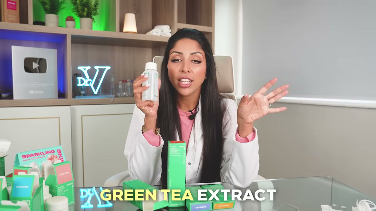 @vanitarattan reviewing innisfree Green Tea Hyaluronic Acid Toner at 14:05 in a YouTube Shorts video