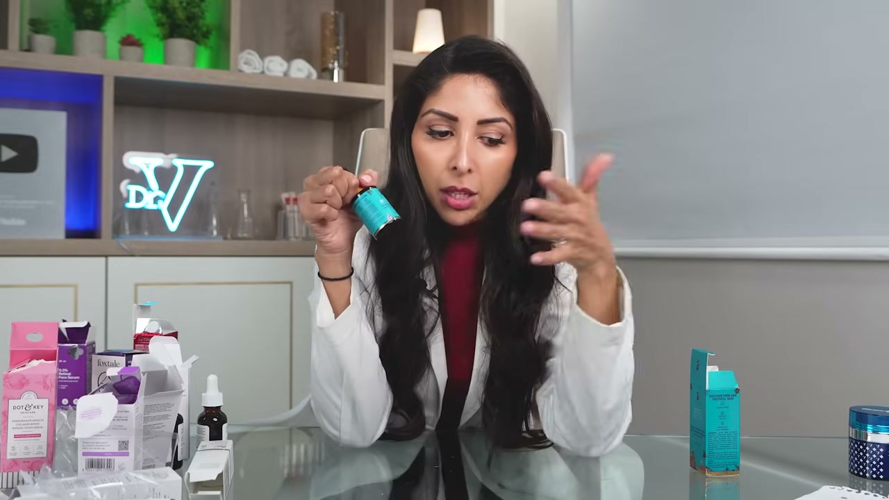 @vanitarattan reviewing Pilgrim Retinol Hyaluronic Acid Serum at 06:14 in a YouTube Shorts video