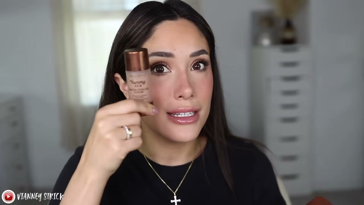 @vianneystrick reviewing Danessa Myricks Beauty Yummy Skin Liquid Blurring Balm Mattifying Setting Spray at 17:40 in a YouTube Shorts video