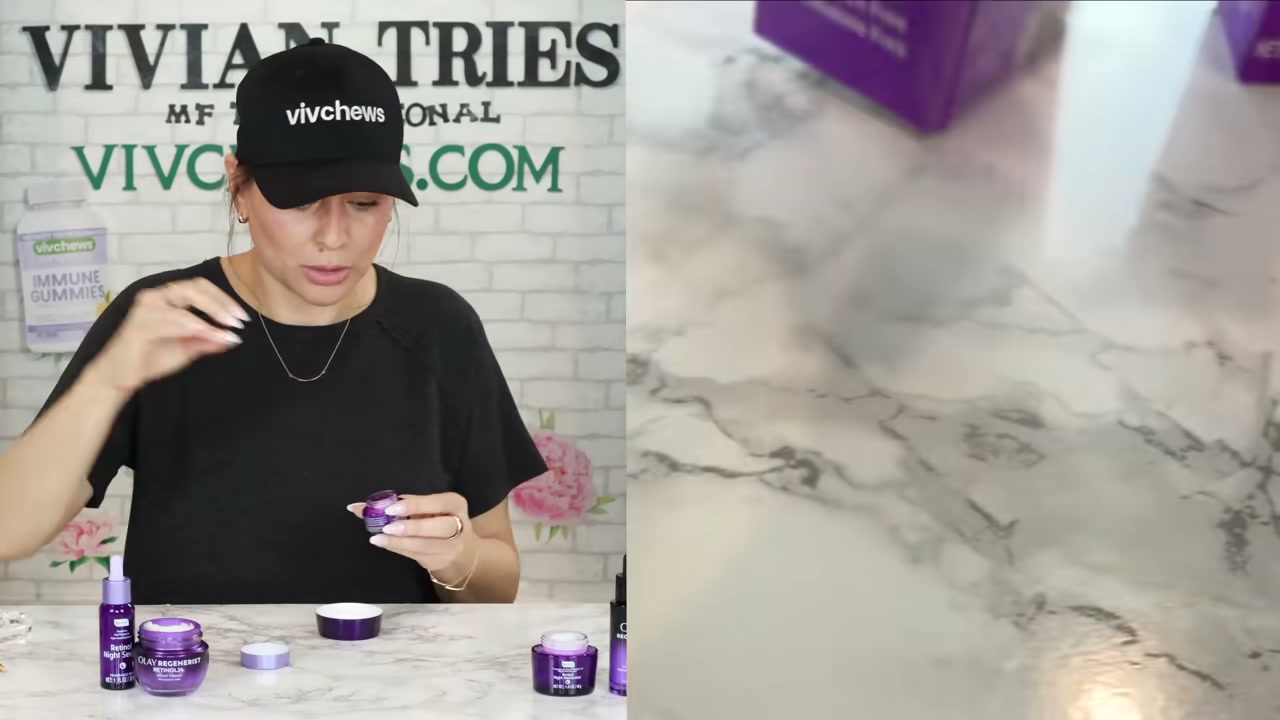 @vivian_tries reviewing Olay Regenerist Retinol 24 Wrinkle Correcting Serum at 14:41 in a YouTube Shorts video